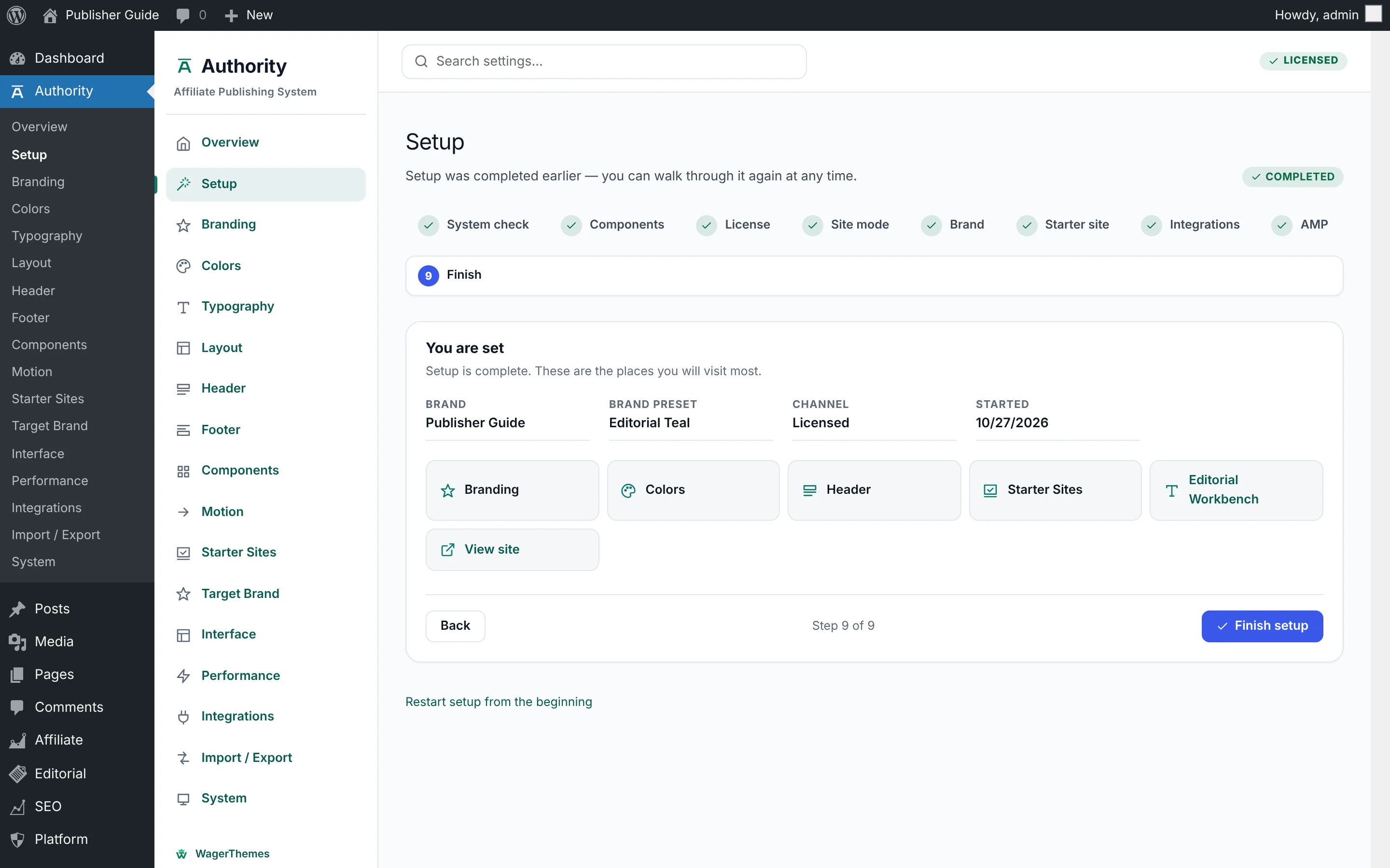 Authority Control Centre screenshot
