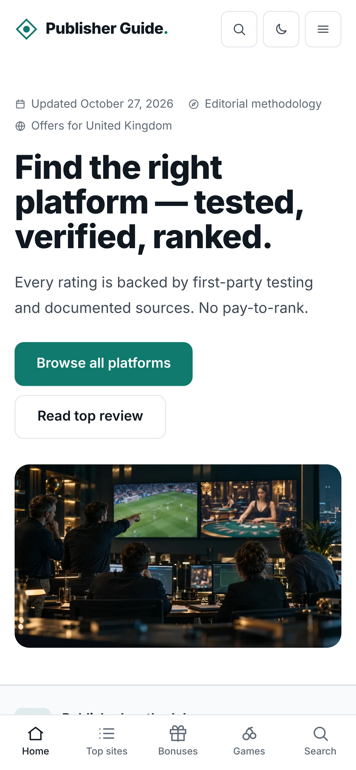 Authority mobile screenshot